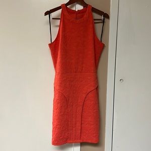Womens Sheath Dress Coral Sleeveless Zip Back Size Large (L)